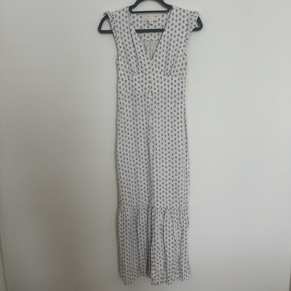 White and Blue Patterned Dress